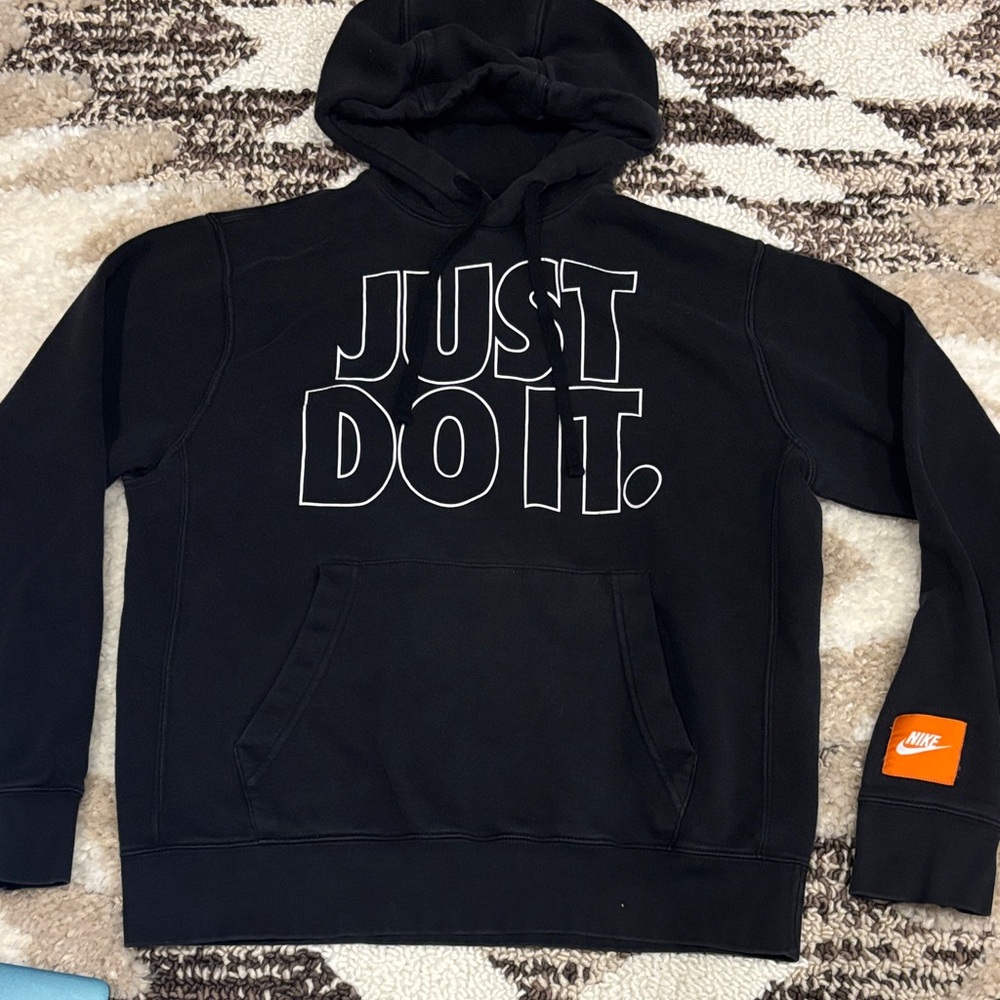 Nike Black Hoodie with Bold Slogan